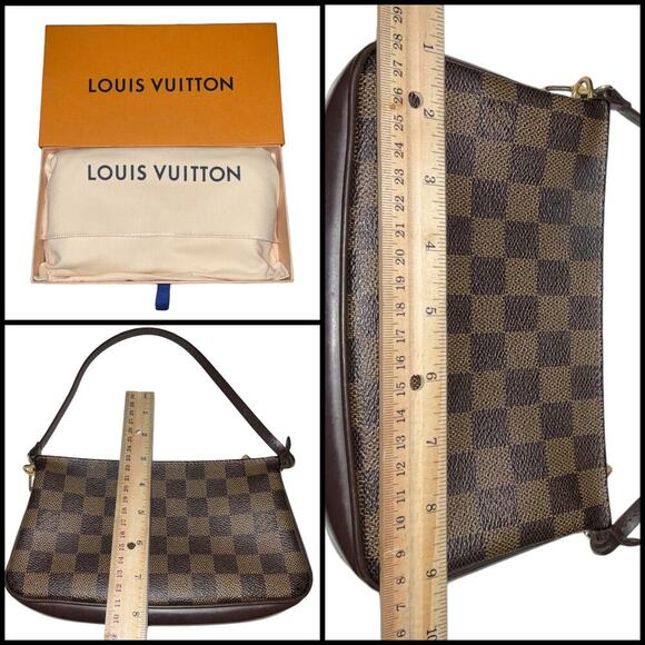 Louis Vuitton Vintage Damier Ebene Navona Pochette Accessories Bag W/Bag & Box - Picture 13 of 15